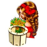 Cutii Aranjamente Florale, Martie, Cos, Lemn, 21x15cm, CAUV092