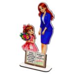 Decoratiune Cadou - Baza Flori, Educatoare, Lemn, 20x11 cm, BDF09 - imagine 3