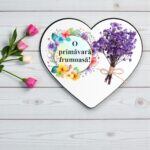 Baza Martisor, Inima, Lemn, 8x7cm, BMUV021 - imagine 2