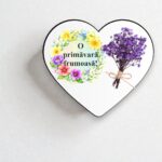 Baza Martisor, Inima, Lemn, 8x7cm, BMUV024 - imagine 2