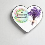 Baza Martisor, Inima, Lemn, 8x7cm, BMUV026 - imagine 2