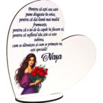 Baza Flori, Inima, Lemn, 15x14,5cm, BBCUV11 - imagine 3