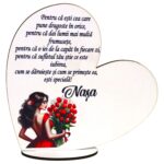 Baza Flori, Inima, Lemn, 15x14,5cm, BBCUV13