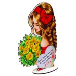 Decoratiune Cadou, Fina, Lemn, 21x15cm, DCF004 - imagine 3