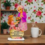 Decoratiune Cadou – Baza Flori, Bunica, Lemn, 20×12 cm, BDF11 - imagine 2