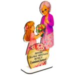 Decoratiune Cadou – Baza Flori, Bunica, Lemn, 20×12 cm, BDF11 - imagine 3