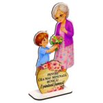 Decoratiune Cadou – Baza Flori, Bunica, Lemn, 20×12 cm, BDF12 - imagine 3
