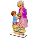Decoratiune Cadou – Baza Flori, Bunica, Lemn, 20×12 cm, BDF12 - imagine 4