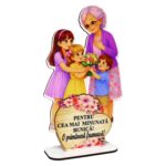 Decoratiune Cadou – Baza Flori, Bunica, Lemn, 20×12 cm, BDF13 - imagine 3