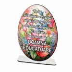 Decoratiune Cadou - Paste, Lemn, Educatoare, 15cm, DCPUV017 - imagine 3