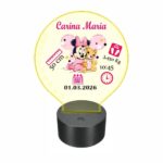 Lampa Led 3D, Personalizata – Date Nastere, Minnie Mouse,  22×18 cm (LDUV070) - imagine 5