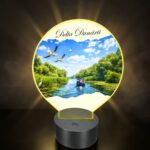 Lampa Led 3D, Delta Dunarii, 22×18 cm, LOTUV004 - imagine 2