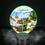 Lampa Led 3D, Sighisoara, 22×18 cm, LOTUV023 - imagine 2