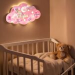 Lampa veghe, Lemn, Date Nastere, Minnie Mouse, 40 cm, LVUV010 - imagine 3