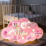 Lampa veghe, Lemn, Date Nastere, Minnie Mouse, 40 cm, LVUV010 - imagine 4