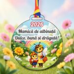 Medalie Gradinita, Grupa Albinutelor, Lemn, Multicolor, 6x6,5cm, MDUV025 - imagine 4
