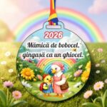 Medalie Gradinita, Grupa Boboceilor, Lemn, Multicolor, 6x6,5cm, MDUV026 - imagine 4
