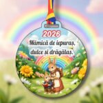 Medalie Gradinita, Grupa Iepurasilor, Lemn, Multicolor, 6x6,5cm, MDUV030 - imagine 4