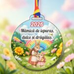 Medalie Gradinita, Grupa Iepurasilor, Lemn, Multicolor, 6x6,5cm, MDUV031 - imagine 4