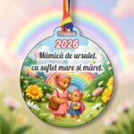 Medalie Gradinita, Lemn, Multicolor, 6x6,5cm, MDUV033 - imagine 4