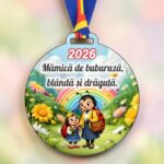 Medalie Gradinita, Grupa Buburuzelor, Lemn, Multicolor, 6x6,5cm, MDUV036 - imagine 4