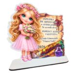 Decoratiune Absolvire, Personalizata, Tip Diploma, Lemn, 16x17cm, CABS013 - imagine 4