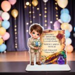 Decoratiune Absolvire, Personalizata, Tip Diploma, Lemn, 16x14,5cm, CABS014 - imagine 3