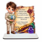 Decoratiune Absolvire, Personalizata, Tip Diploma, Lemn, 16x14,5cm, CABS014