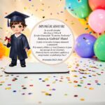 Decoratiune Absolvire, Personalizata, Tip Diploma, Lemn, 19x15cm, CABS015 - imagine 4