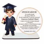 Decoratiune Absolvire, Personalizata, Tip Diploma, Lemn, 19x15cm, CABS015