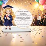 Decoratiune Absolvire, Personalizata, Tip Diploma, Lemn, 19x15cm, CABS016 - imagine 3