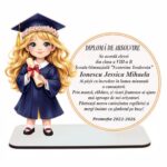 Decoratiune Absolvire, Personalizata, Tip Diploma, Lemn, 19x15cm, CABS016