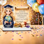 Decoratiune Absolvire, Personalizata, Tip Diploma, Lemn, 15x18cm, CABS017 - imagine 3