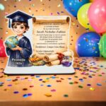 Decoratiune Absolvire, Personalizata, Tip Diploma, Lemn, 15x18cm, CABS018 - imagine 2