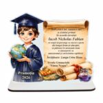Decoratiune Absolvire, Personalizata, Tip Diploma, Lemn, 15x18cm, CABS018