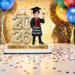 Decoratiune Absolvire, Personalizata, Tip Diploma, Lemn, 16x15,5cm, CABS019 - imagine 3