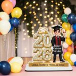 Decoratiune Absolvire, Personalizata, Tip Diploma, Lemn, 16x15,5cm, CABS019 - imagine 2