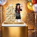 Decoratiune Absolvire, Personalizata, Tip Diploma, Lemn, 16x15,5cm, CABS020 - imagine 3