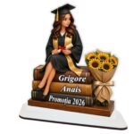 Decoratiune Absolvire, Personalizata, Tip Diploma, Lemn, 16x13cm, CABS021 - imagine 4