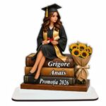 Decoratiune Absolvire, Personalizata, Tip Diploma, Lemn, 16x13cm, CABS021