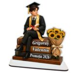 Decoratiune Absolvire, Personalizata, Tip Diploma, Lemn, 16x13,5cm, CABS022 - imagine 4