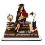 Decoratiune Absolvire, Personalizata, Tip Diploma, Lemn, 18x17,5cm, CABS023