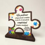 Decoratiune Cadou, Profesor, Personalizata, Lemn, 18x18cm, DCPS023 - imagine 3