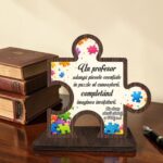 Decoratiune Cadou, Profesor, Personalizata, Lemn, 18x18cm, DCPS023 - imagine 2