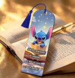 Semn Carte, Stitch, Lemn, Multicolor, 15x5cm, SEC15 - imagine 2