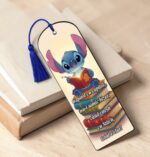 Semn Carte, Stitch, Lemn, Multicolor, 15x5cm, SEC16 - imagine 3