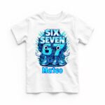 Tricou copil, Personalizat, Six Seven, Bumbac, Alb, TRA004