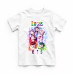 Tricou copil, Personalizat, BTS, Bumbac, Alb, TRA005