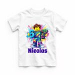 Tricou copil, Personalizat, Roblox, Six Seven, Bumbac, Alb, TRA008