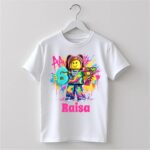 Tricou copil, Personalizat, Roblox Girl, Six Seven, Bumbac, Alb, TRA009 - imagine 2